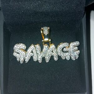 Mossinite (dimond encrusted) pendant